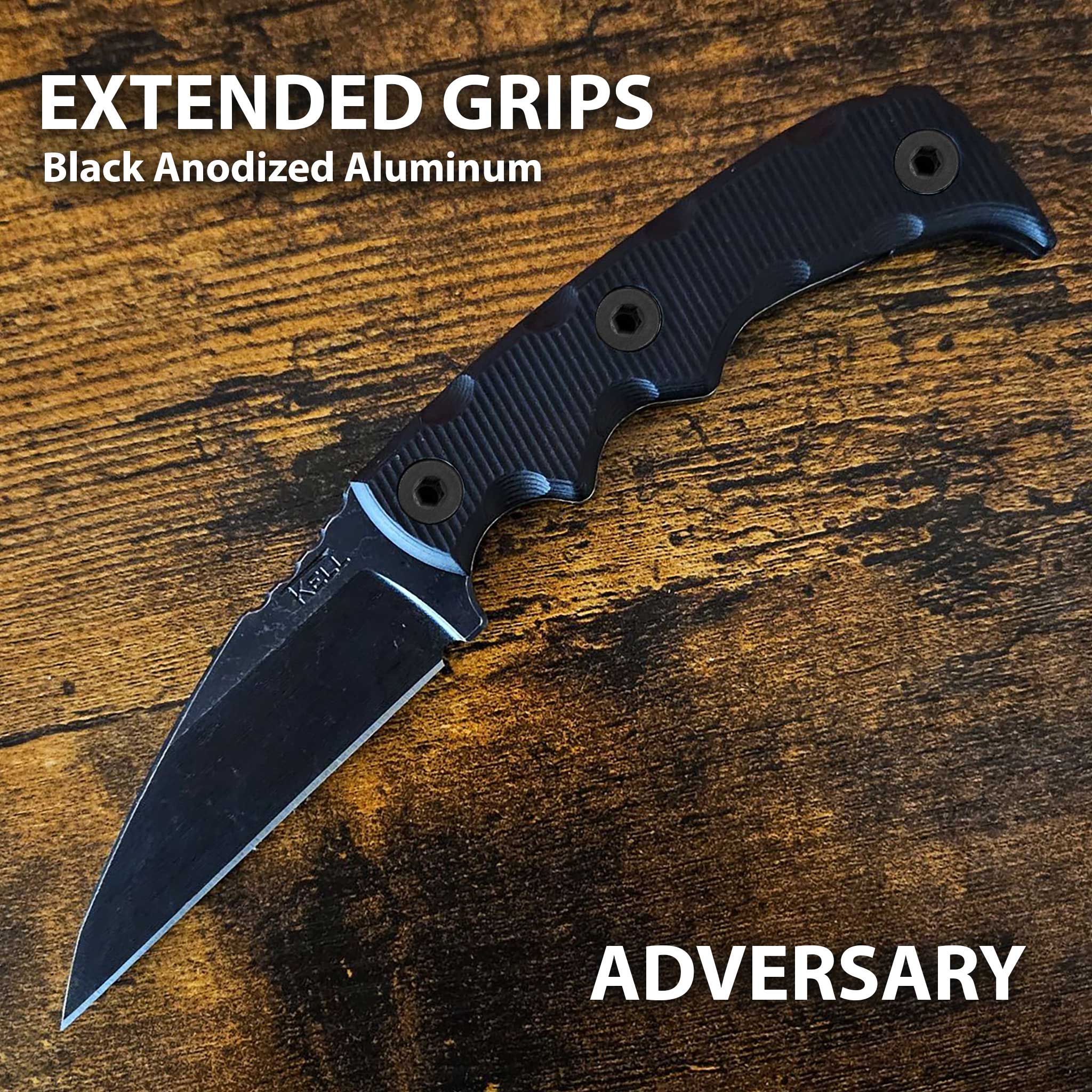 Anodized Aluminum Extended Grips (C) and Screws