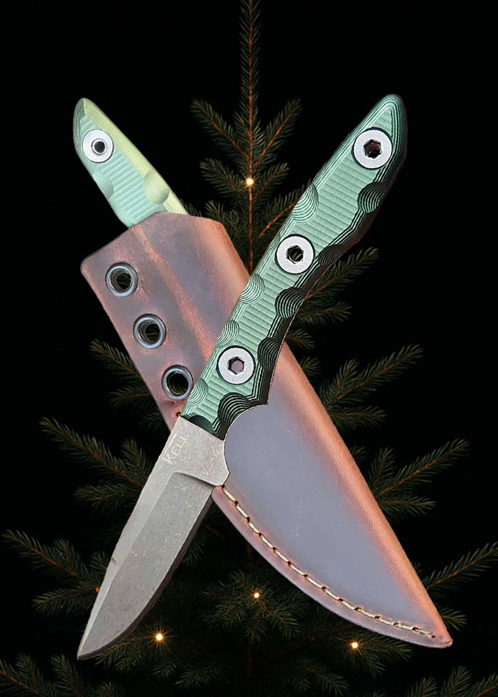 Piranha with Green Anodized Extended Grips