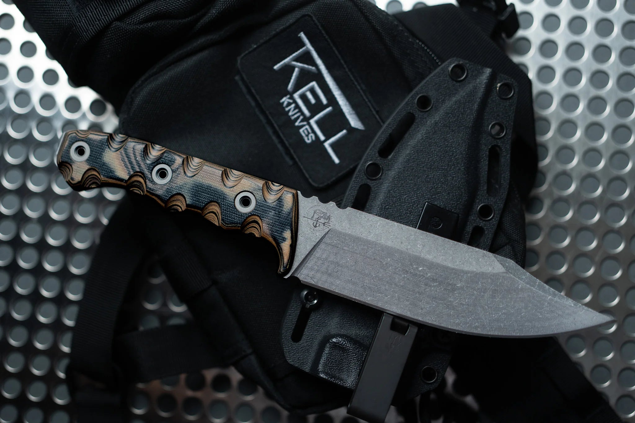 edc knife on tactical background