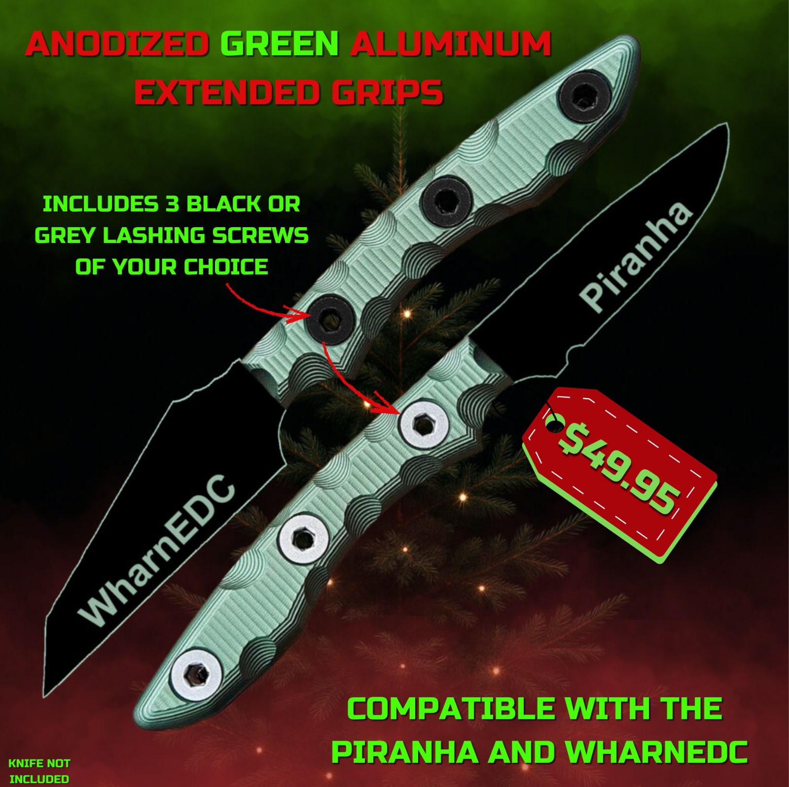 Anodized Green Aluminum Extended Grips Bundle