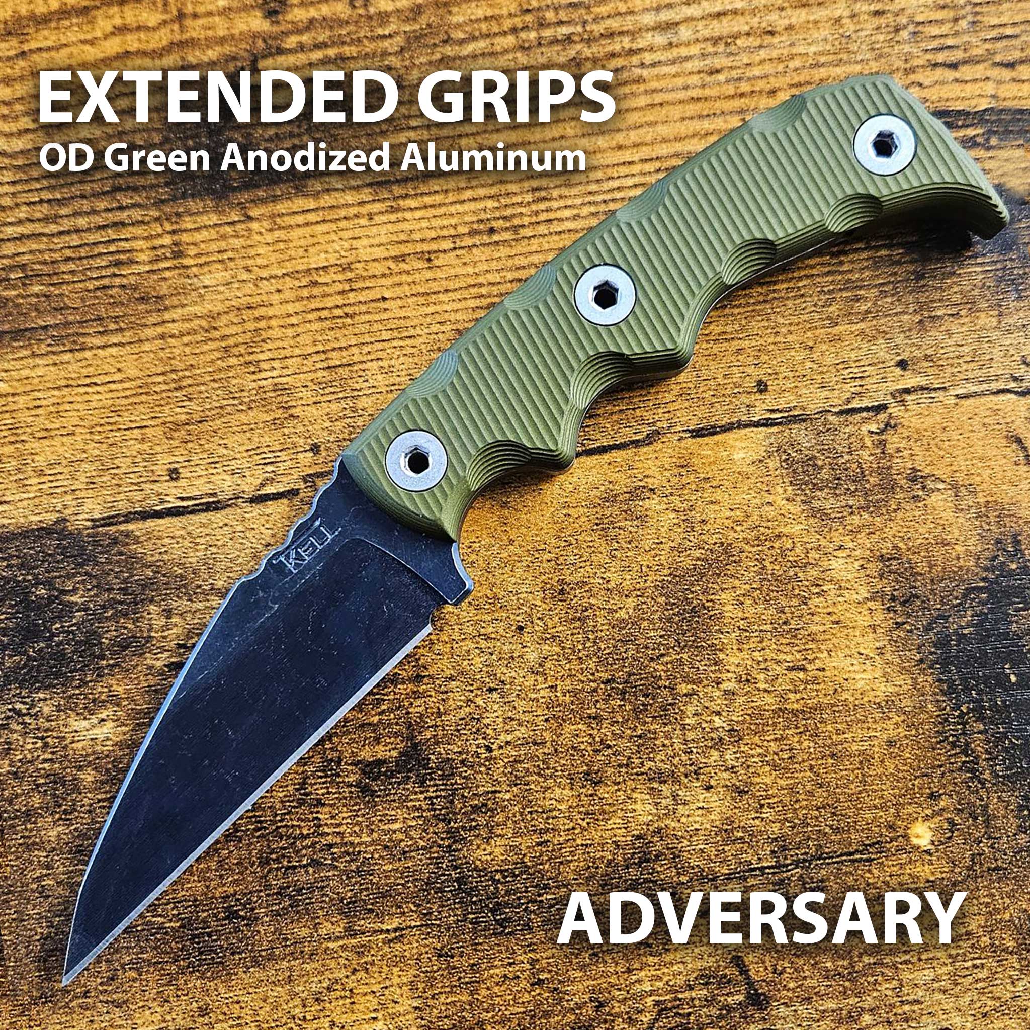 Anodized Aluminum Extended Grips (C) and Screws