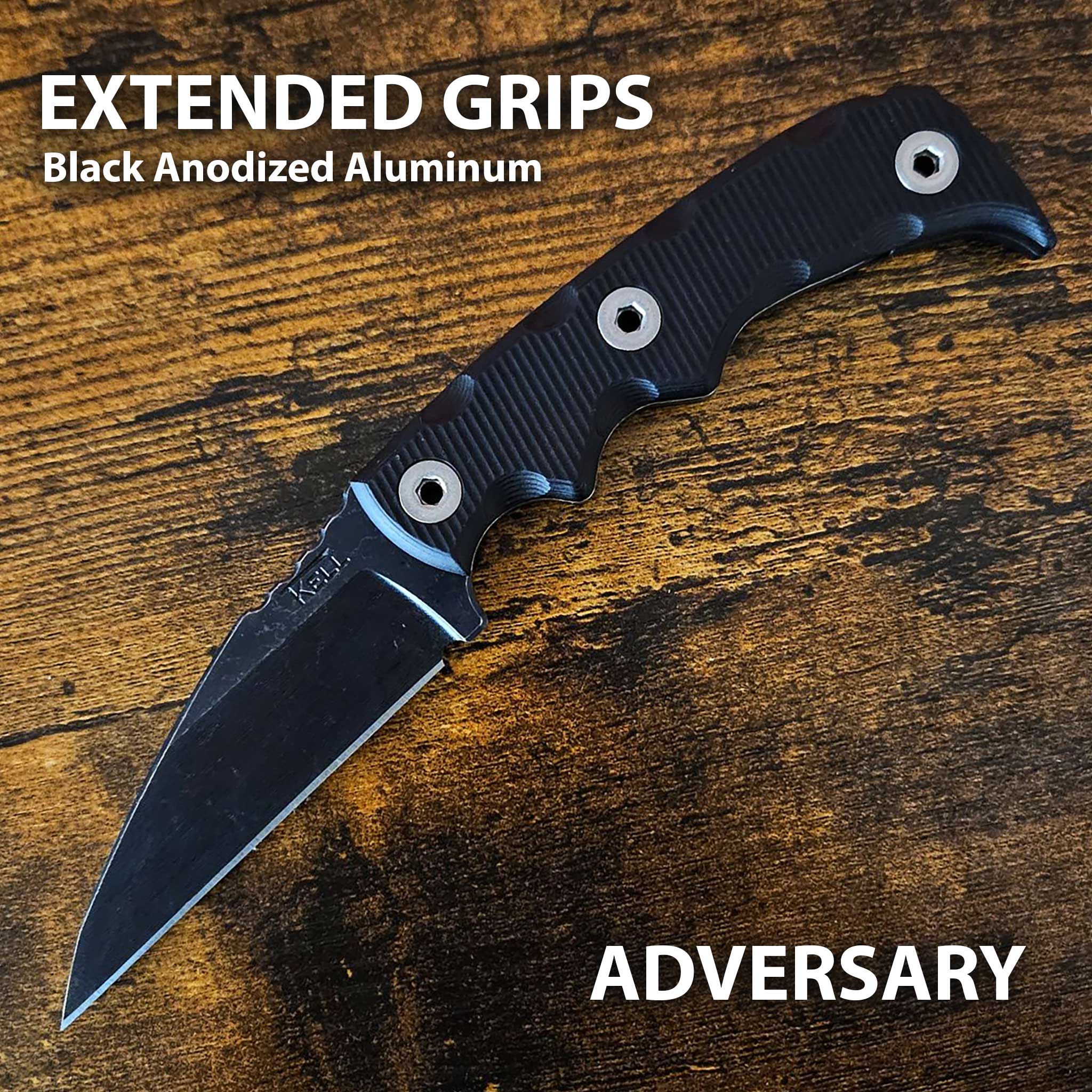 Anodized Aluminum Extended Grips (C) and Screws